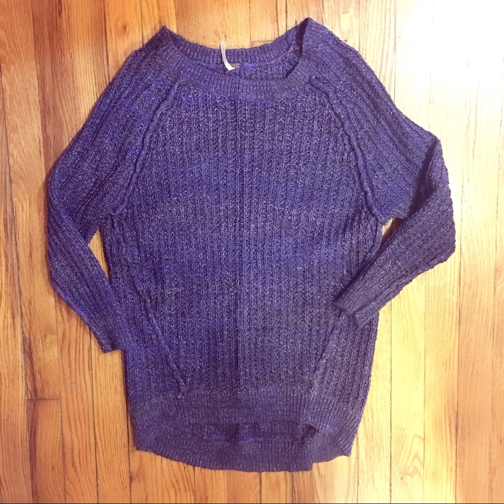 🆕Free People Navy Blue Oversized Sweater- S